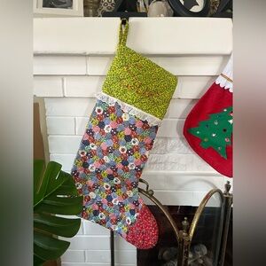 Vintage ‘Sue’ quilted patchwork print stocking